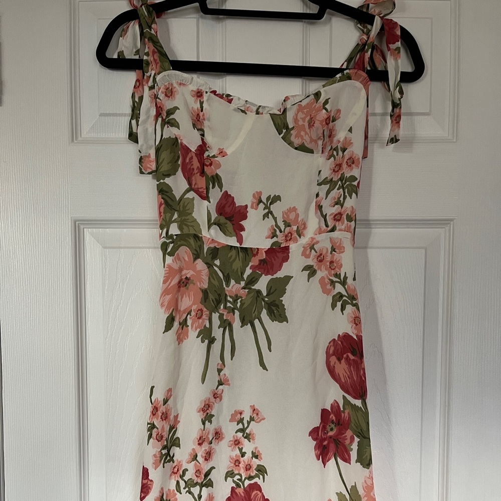 COPY - Reformation white and pink floral sun dress 
Size 0 - never worn!